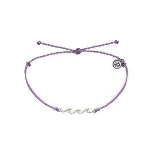 NEW Pura Vida Delicate Wave Bracelet Silver in Light Purple